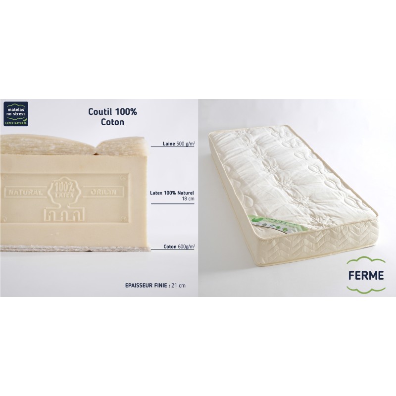 matelas latex naturel 90x190 bio energie - latexnaturelmat